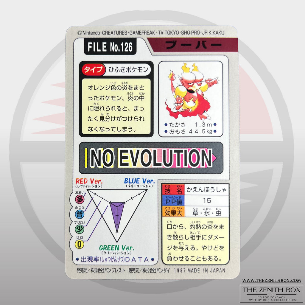 Magmar File No.126 Bandai Carddass Pocket Monsters