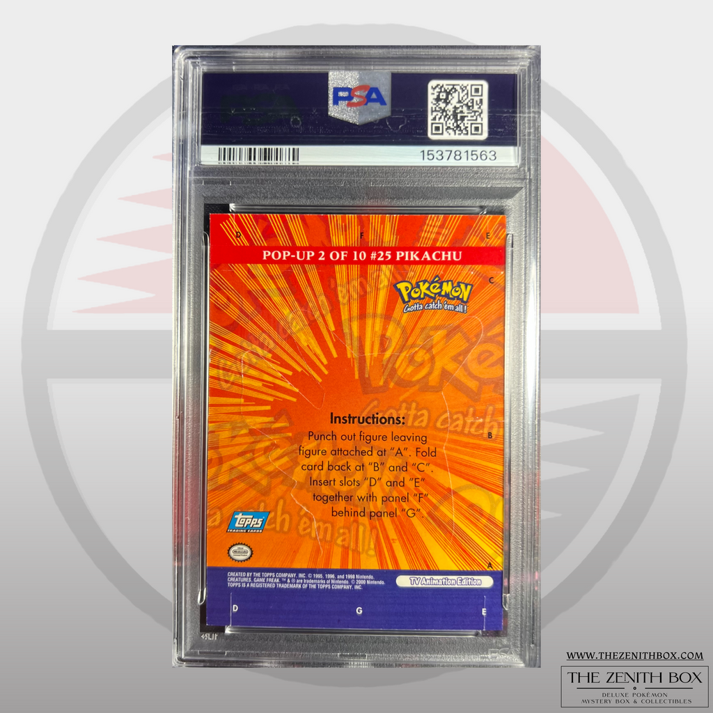 Pikachu #2 Topps Pop-Up Pokémon TV Animation Series 3 (PSA 8)