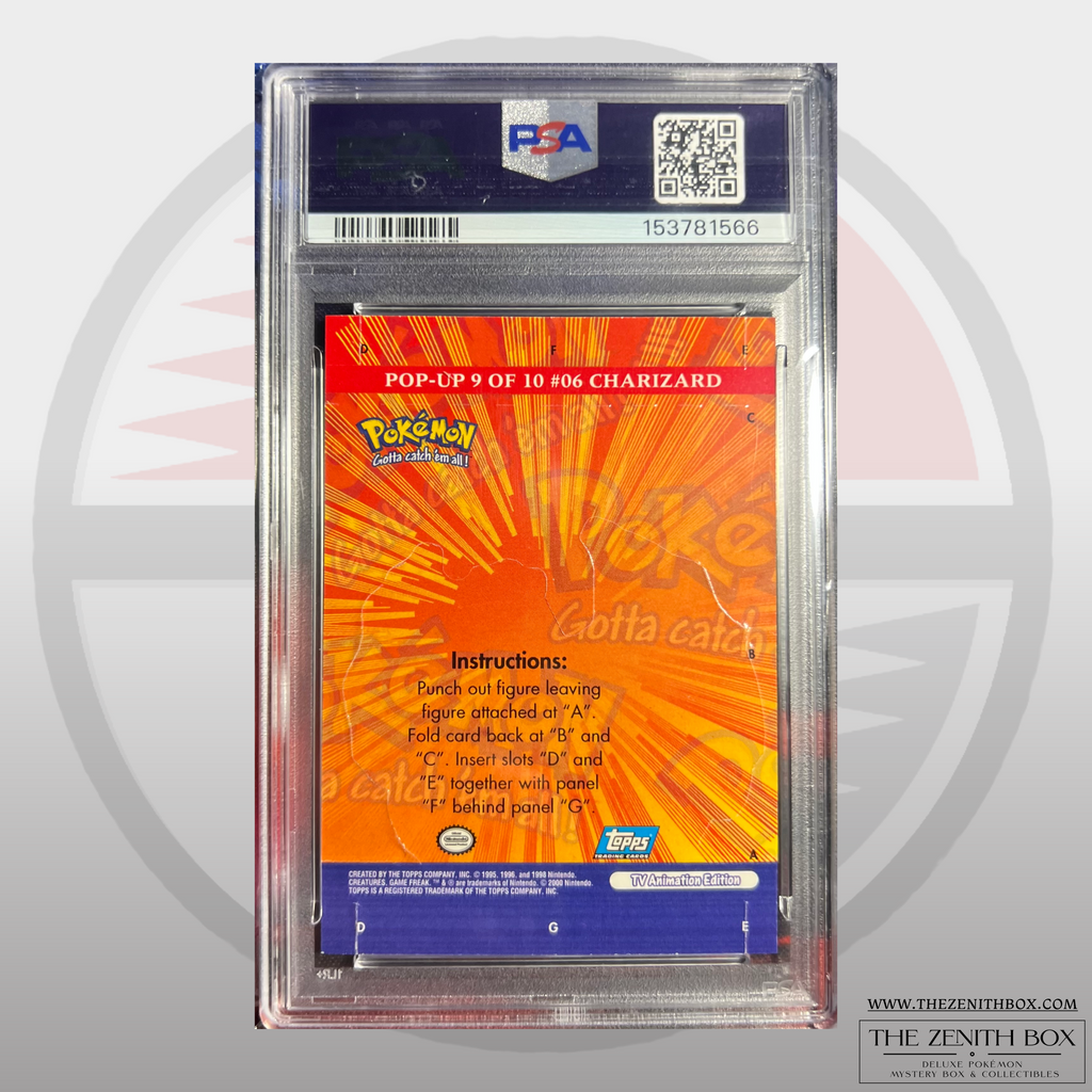 Charizard #9 Topps Pop-Up Pokémon TV Animation Series 3 (PSA 8)