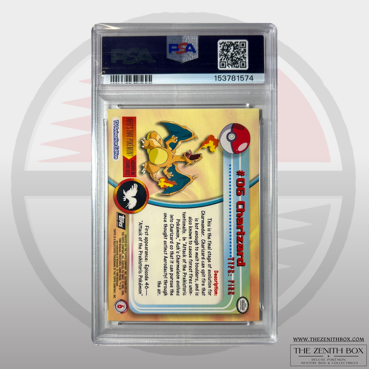Charizard #6 Topps Pokémon T.V. Rainbow Foil PSA 7