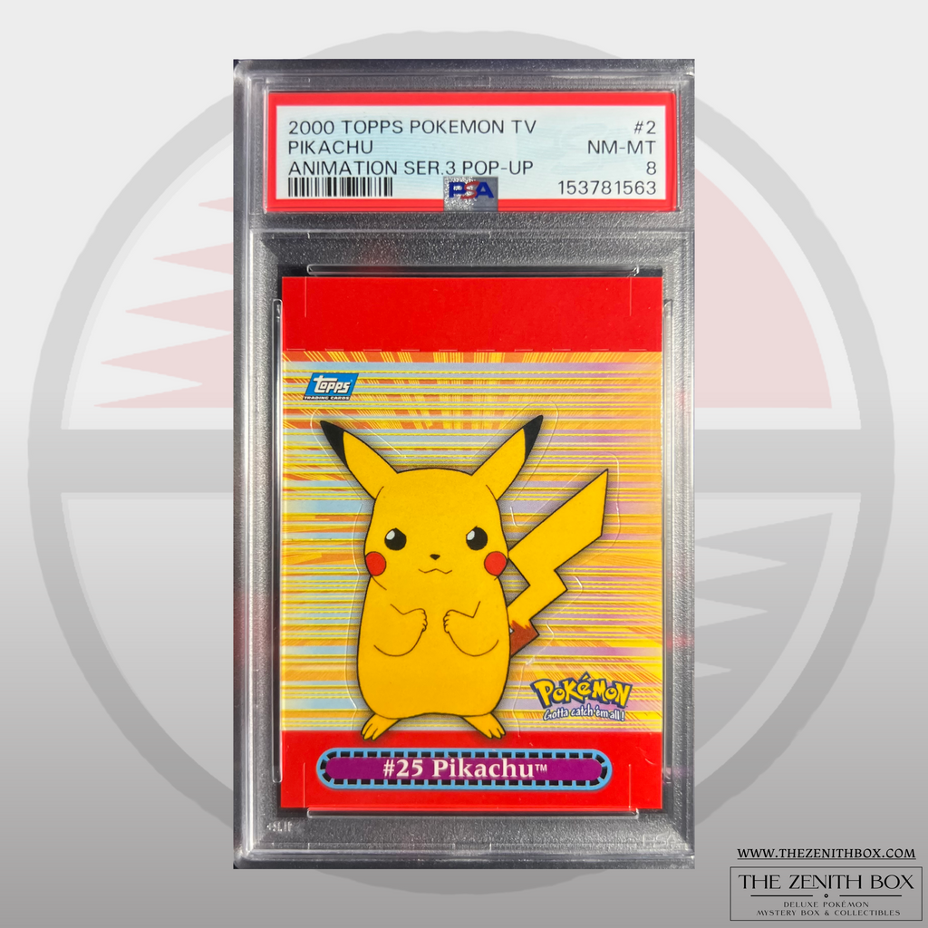 Pikachu #2 Topps Pop-Up Pokémon TV Animation Series 3 (PSA 8)