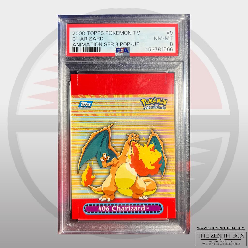 Charizard #9 Topps Pop-Up Pokémon TV Animation Series 3 (PSA 8)