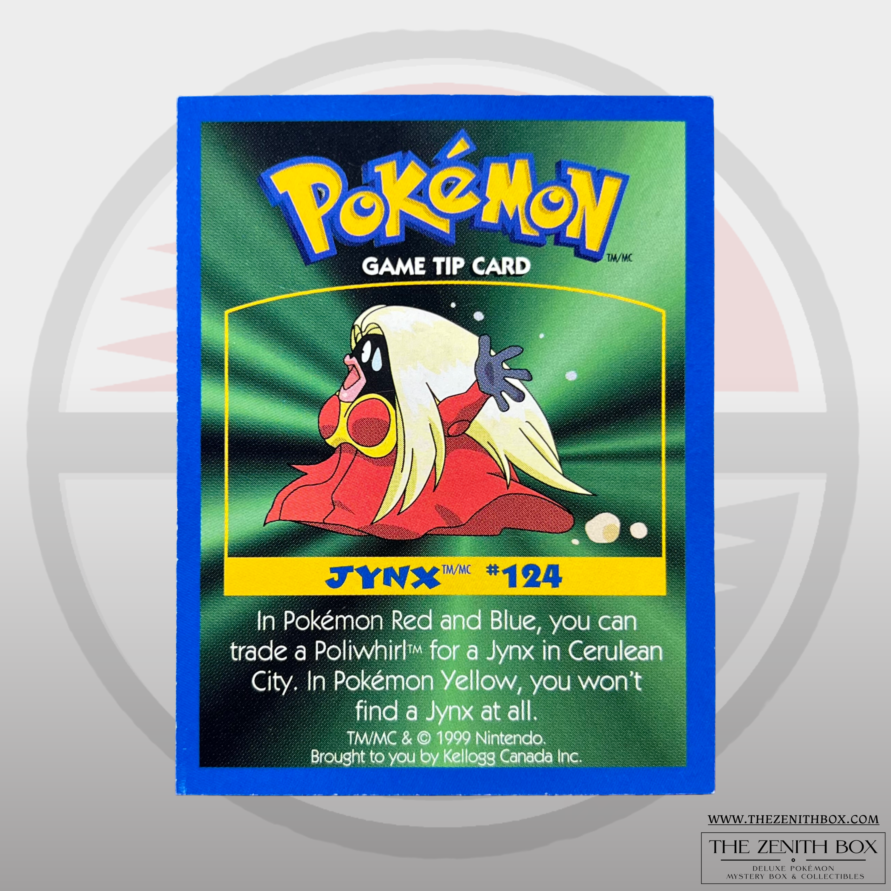 Jynx #124 Pokémon Game Tip Card Kellogg’s Canada