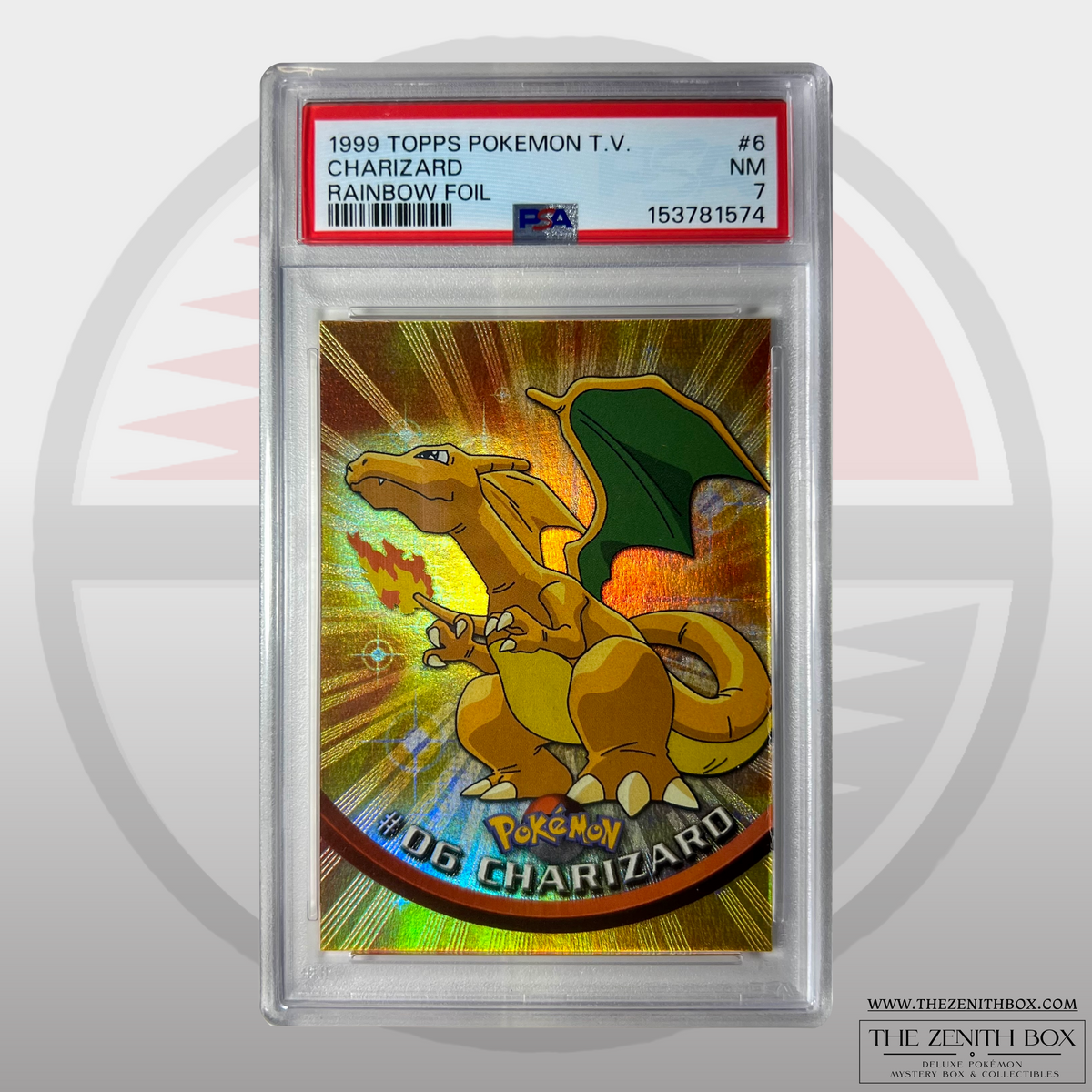 Charizard #6 Topps Pokémon T.V. Rainbow Foil PSA 7