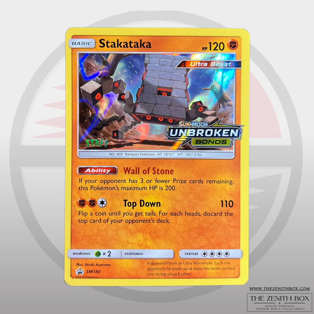 Stakataka SM180 Unbroken Bonds Prerelease STAFF Promo