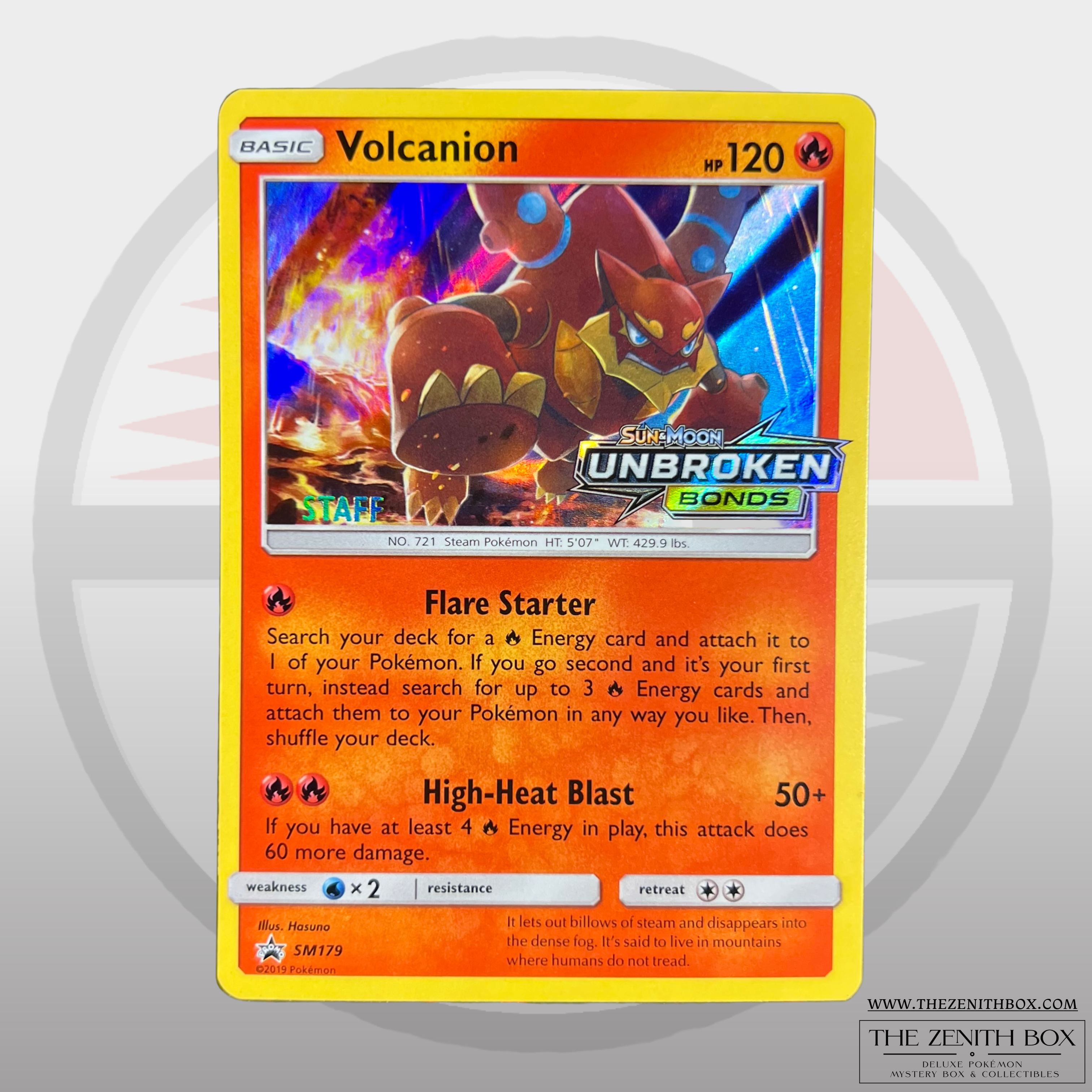Volcanion SM179 Unbroken Bonds Prerelease STAFF Promo