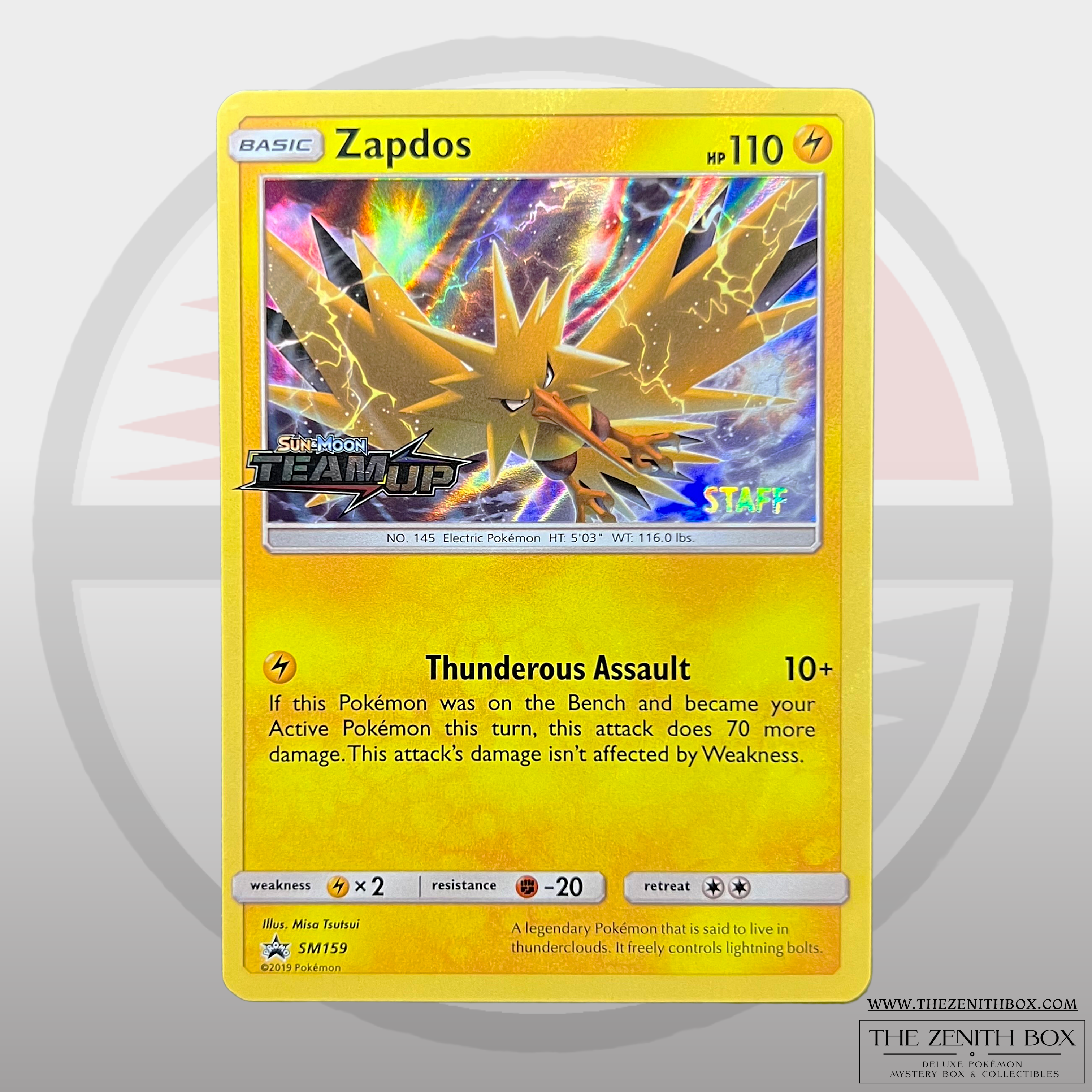 Zapdos Sun & Moon Prerealese STAFF Promo