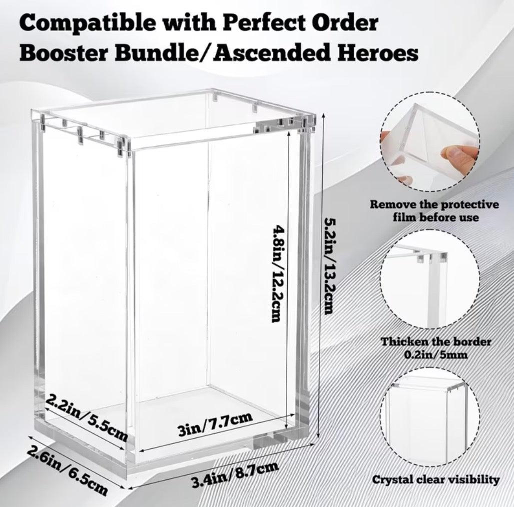 Acrylic magnetic protector case for new-format Pokémon Booster Bundle with dimensions