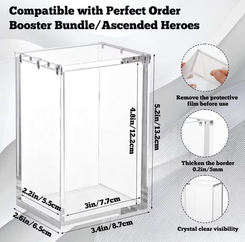 Acrylic magnetic protector case for new-format Pokémon Booster Bundle with dimensions