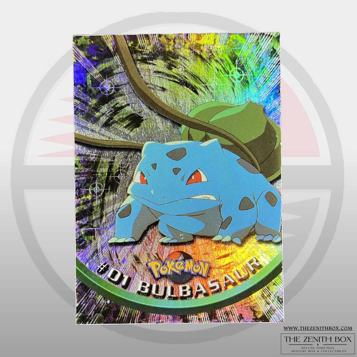 Bulbasaur #01 Topps Series 1 Rainbow Foil (English) — front