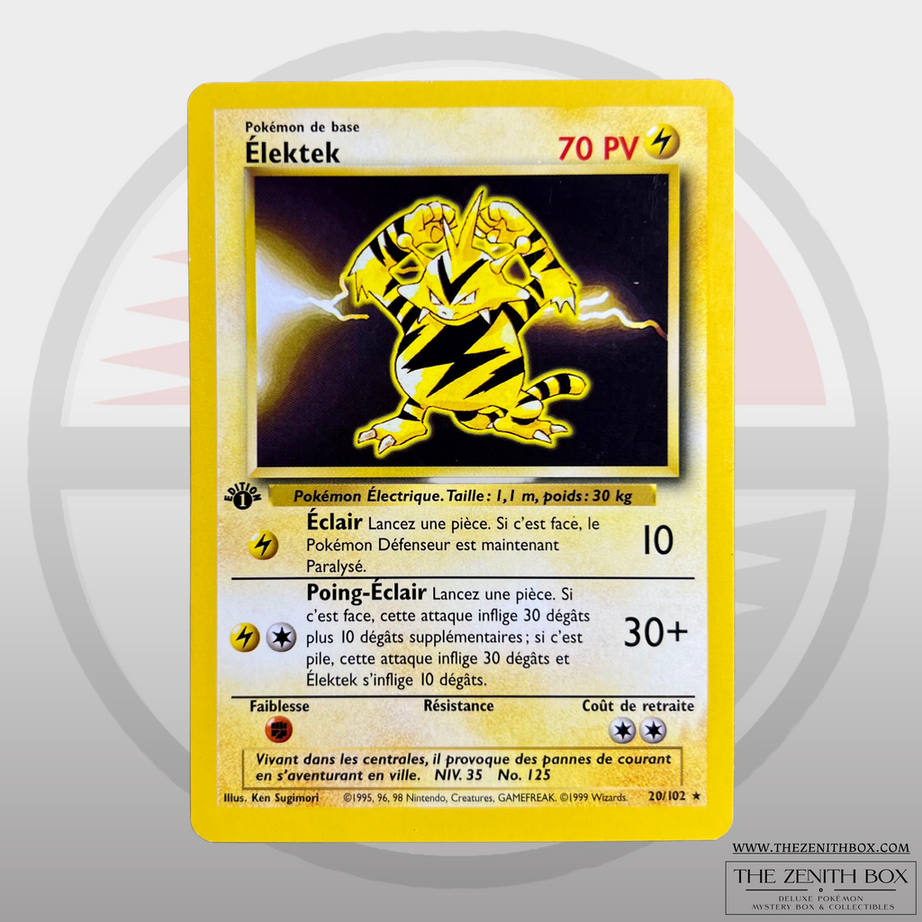 Élektek 20/102 — carte Pokémon française — Première Édition — recto
