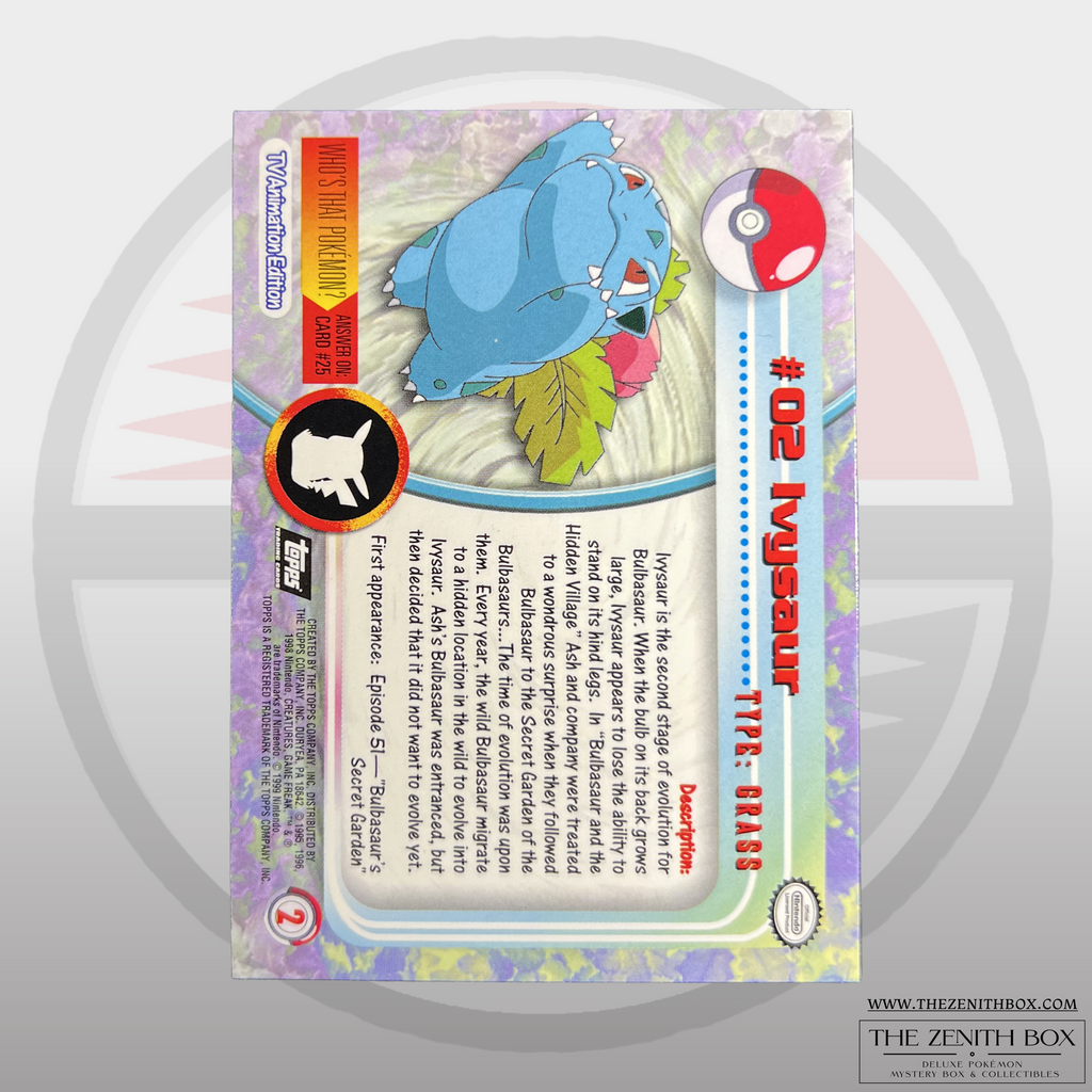 Ivysaur #02 Topps Series 1 Rainbow Foil (English) — back