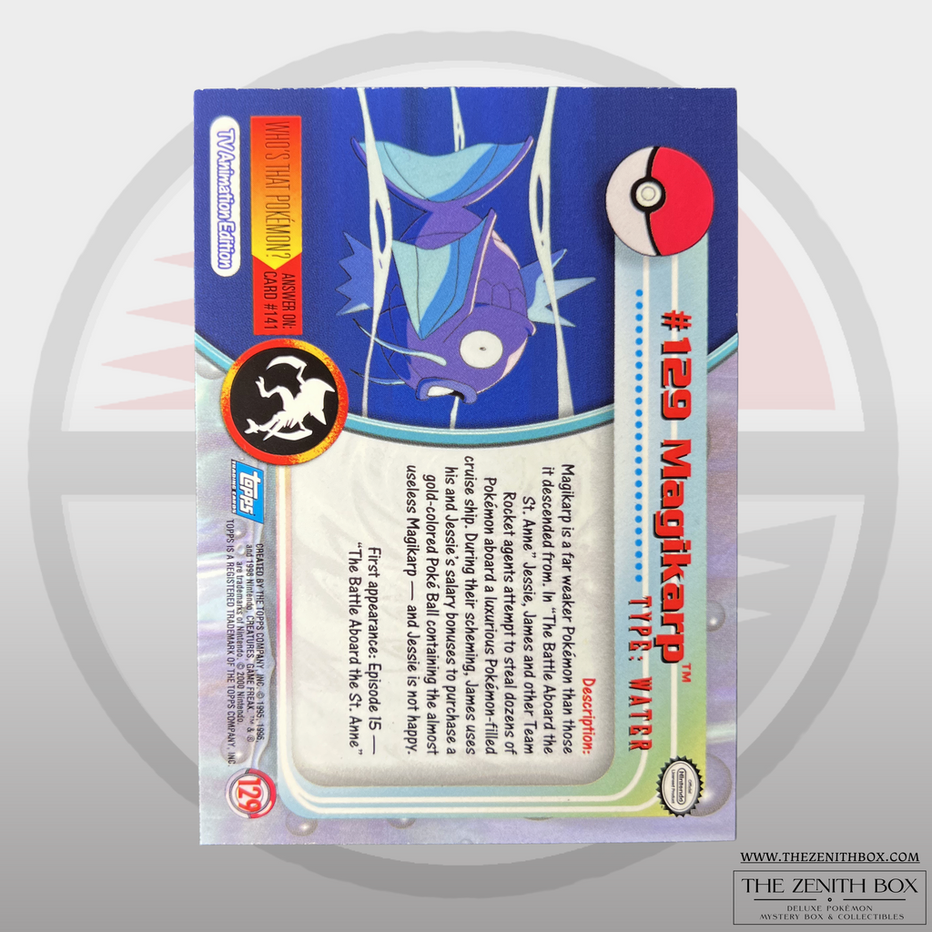Magikarp #129 Topps Series 3 Foil (English) — back