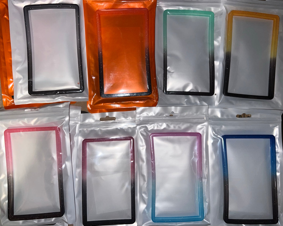 PSA graded card bumper cases in gradient and glitter color variants