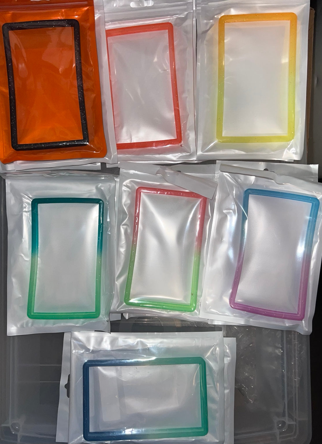 Orange Glitter PSA bumper - top middle case in the supplied stock comparison photo; sold individually